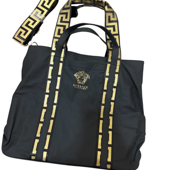 Versace Black and Gold Tote Bag